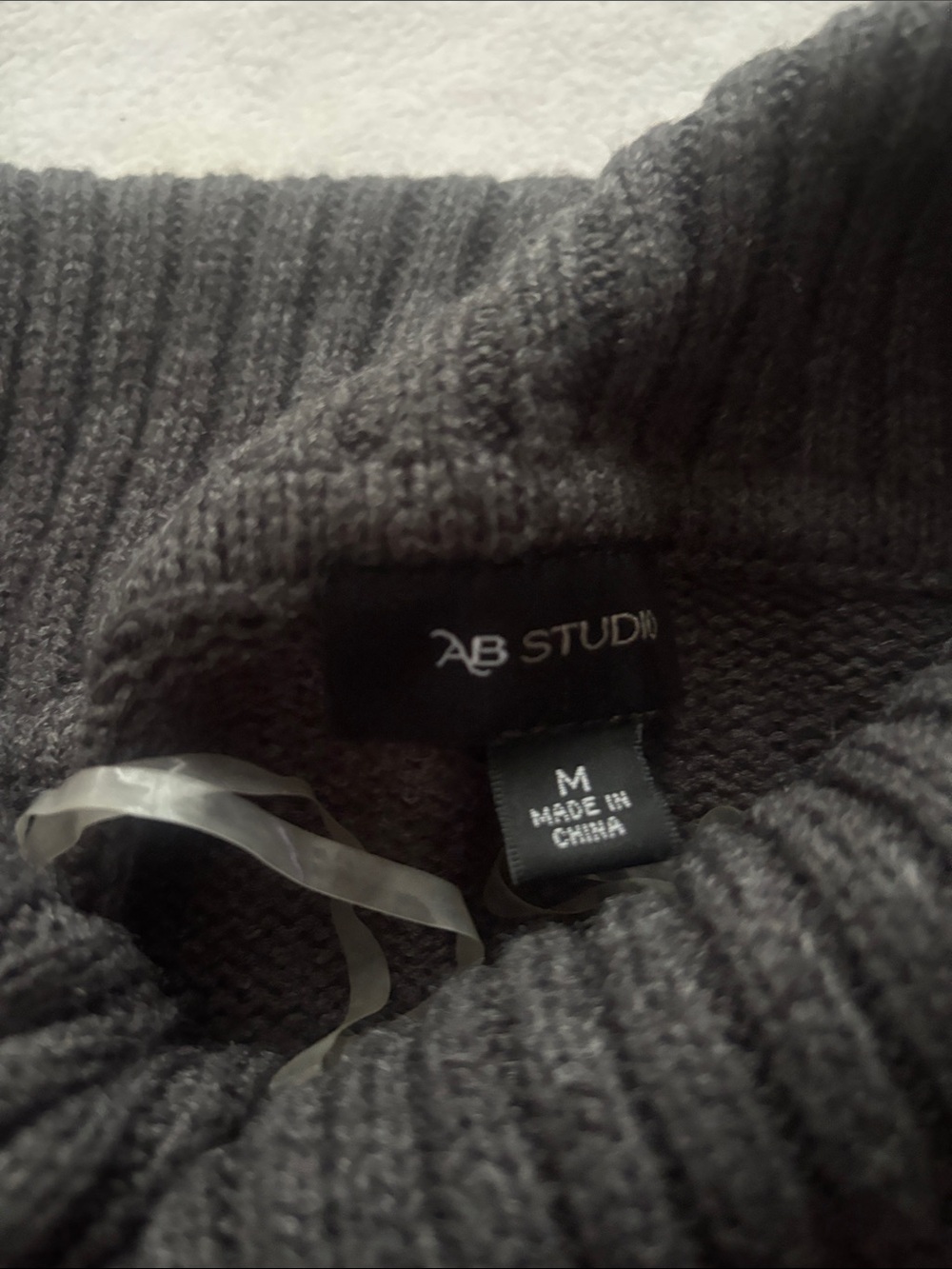 AB Studio Charcoal Cowl Neck Sweater Dress with Waist Belt - Picture 2 of 3